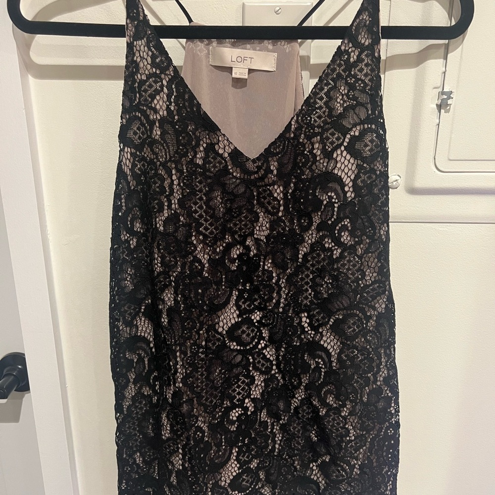 LOFT Black Lace Top